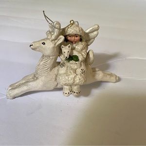 Vintage Midwest Cannon Falls Ornament Angel Reindeer Fox White P. Schifferl
